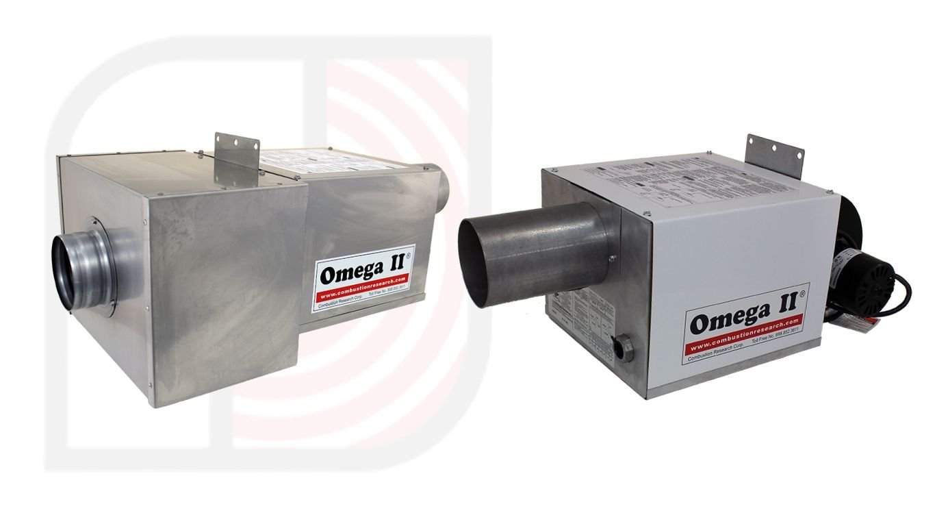 Two Omega II ventilation units serving as a local supply alternative to imported european heaters.