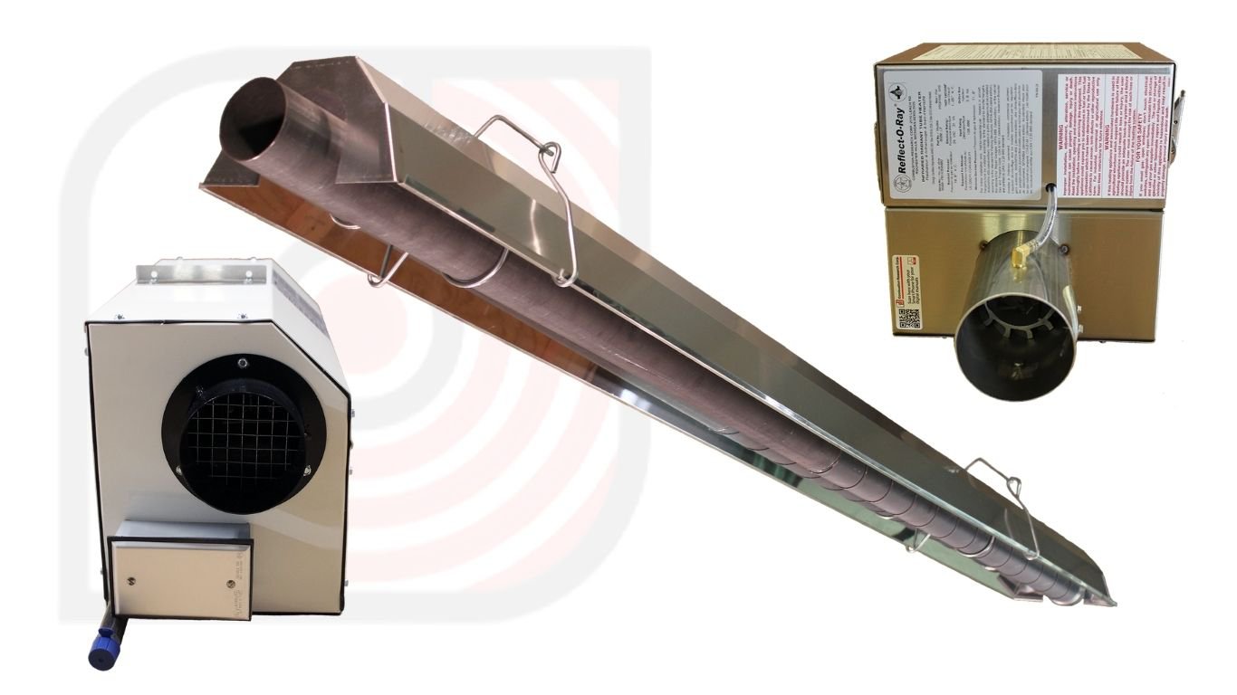 Omega II PEP 3.5 and Reflect-O-Ray Infrared Radiant heating equipment.